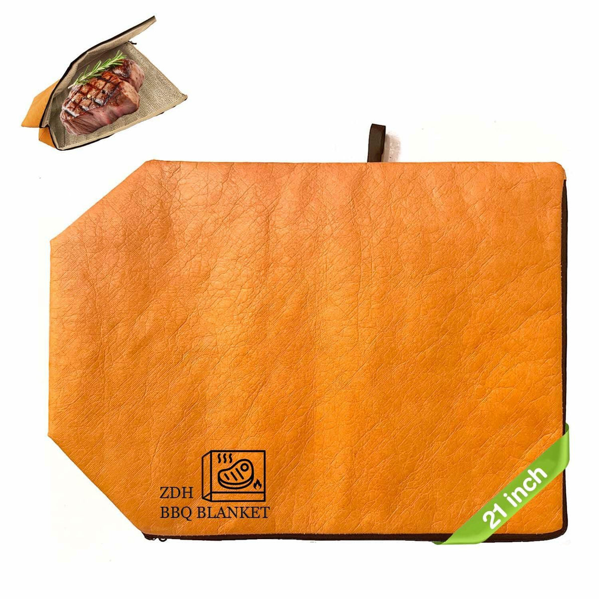 ZDH BBQ Blanket Meat Resting Bag 21in Yellow Reusable Foldable Washable
