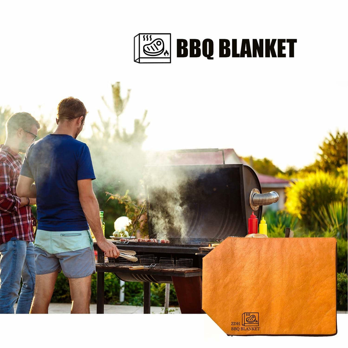 ZDH BBQ Blanket Meat Resting Bag 21in Yellow Reusable Foldable Washable