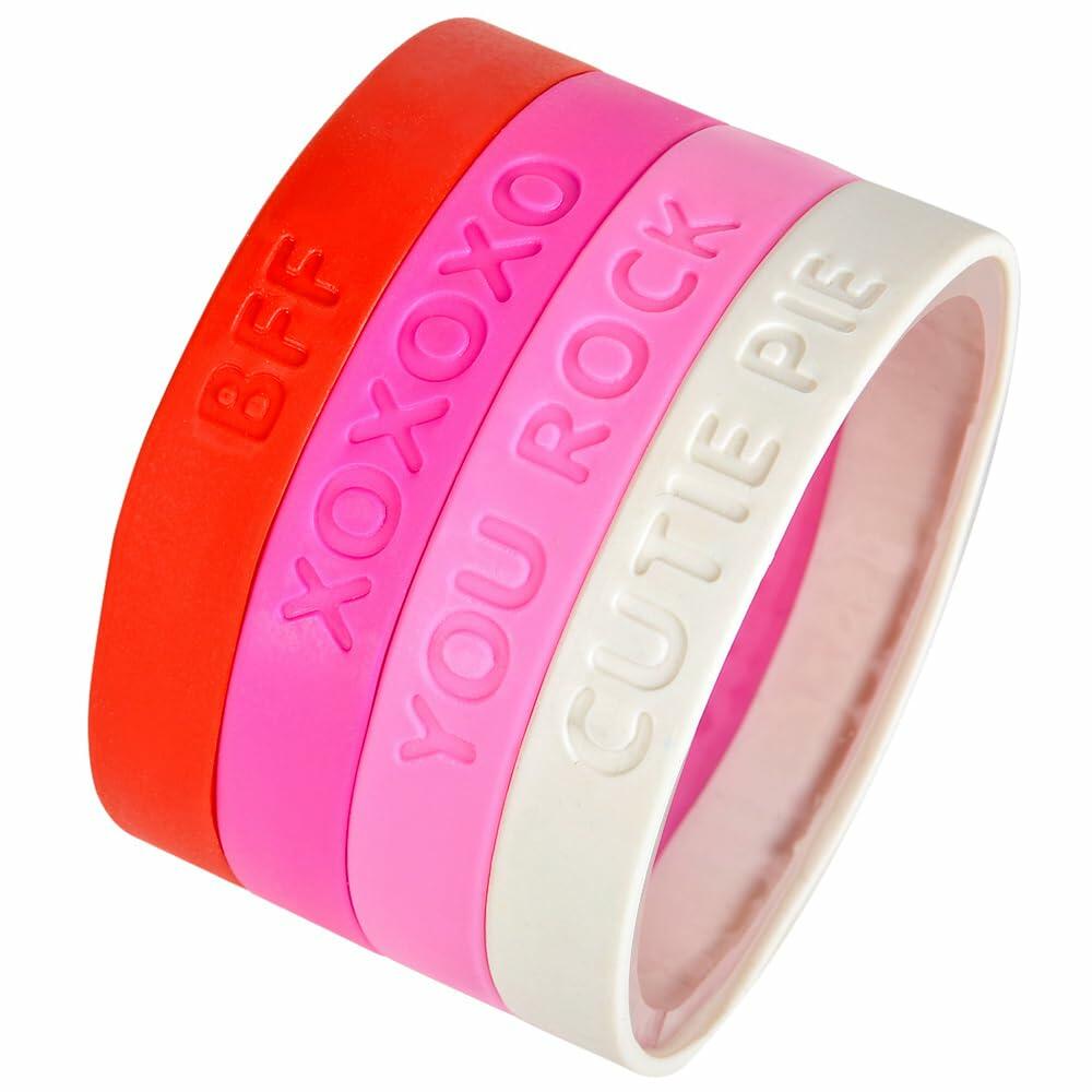 Rhode Island Novelty 8" Valentine's Rubber Bracelets - 24 Pieces
