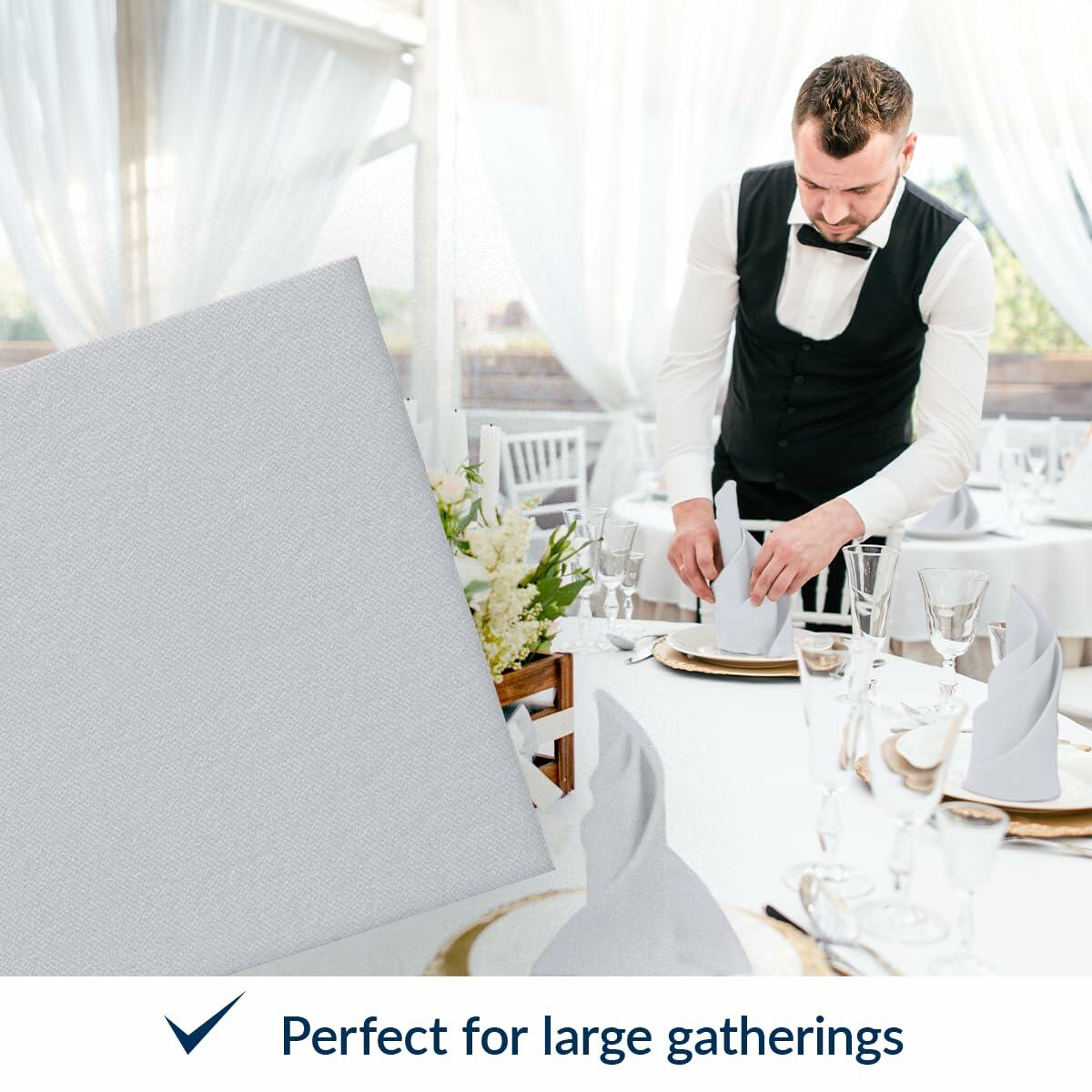 PAW Decor Collection Airlaid Paper Napkins 16x16 Silver 50 Pieces