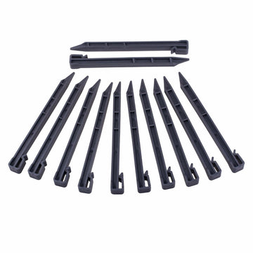 YANEYRIE Landscape Anchoring Spikes 10in Spiral Nylon Black 10PCS