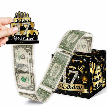Toerifer Money Box Birthday Gift Black Gold 17th Birthday 35 Bags Size One Size