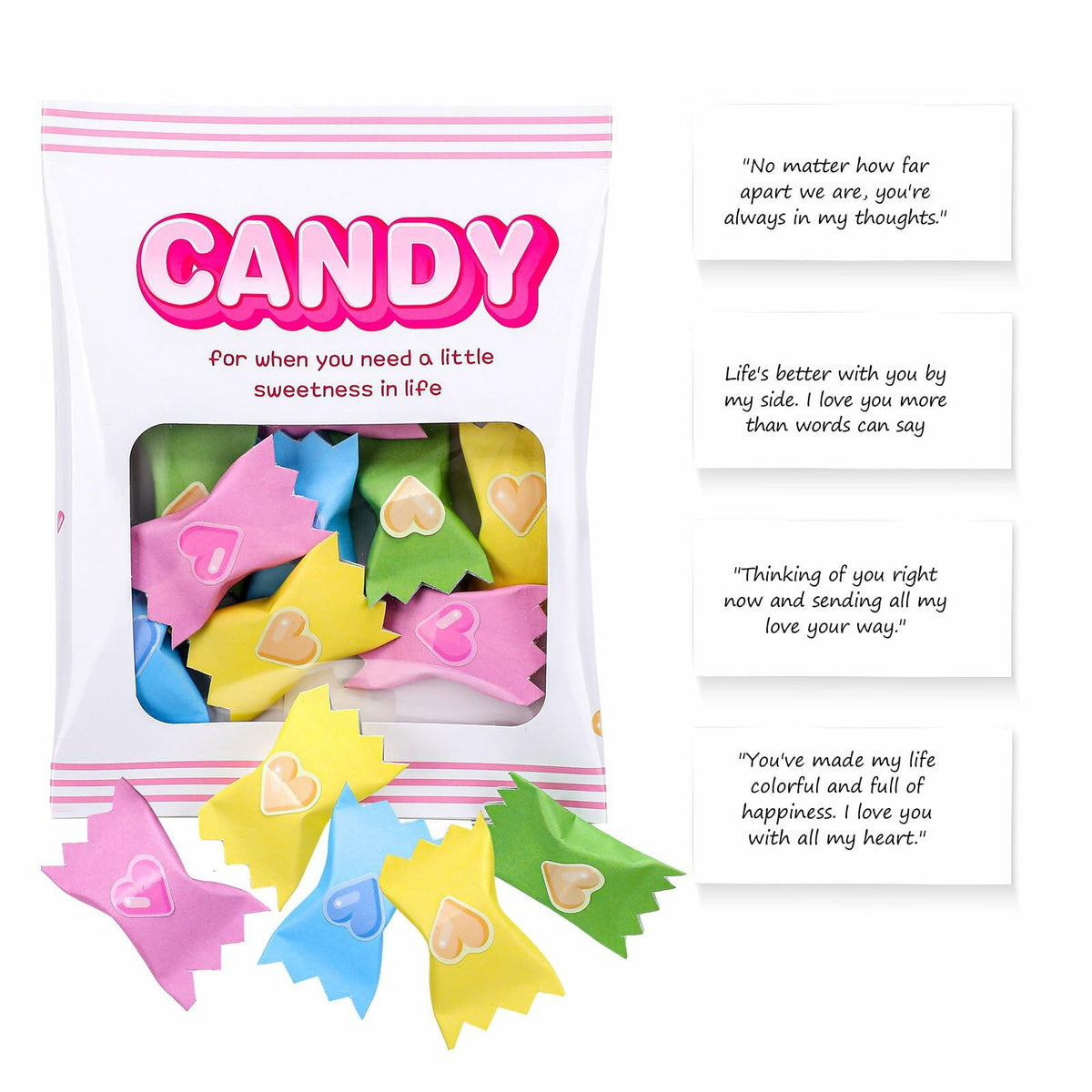 Sadnyy DIY Emotional Support Candy Bags 24 Count Positive Affirmation Kit
