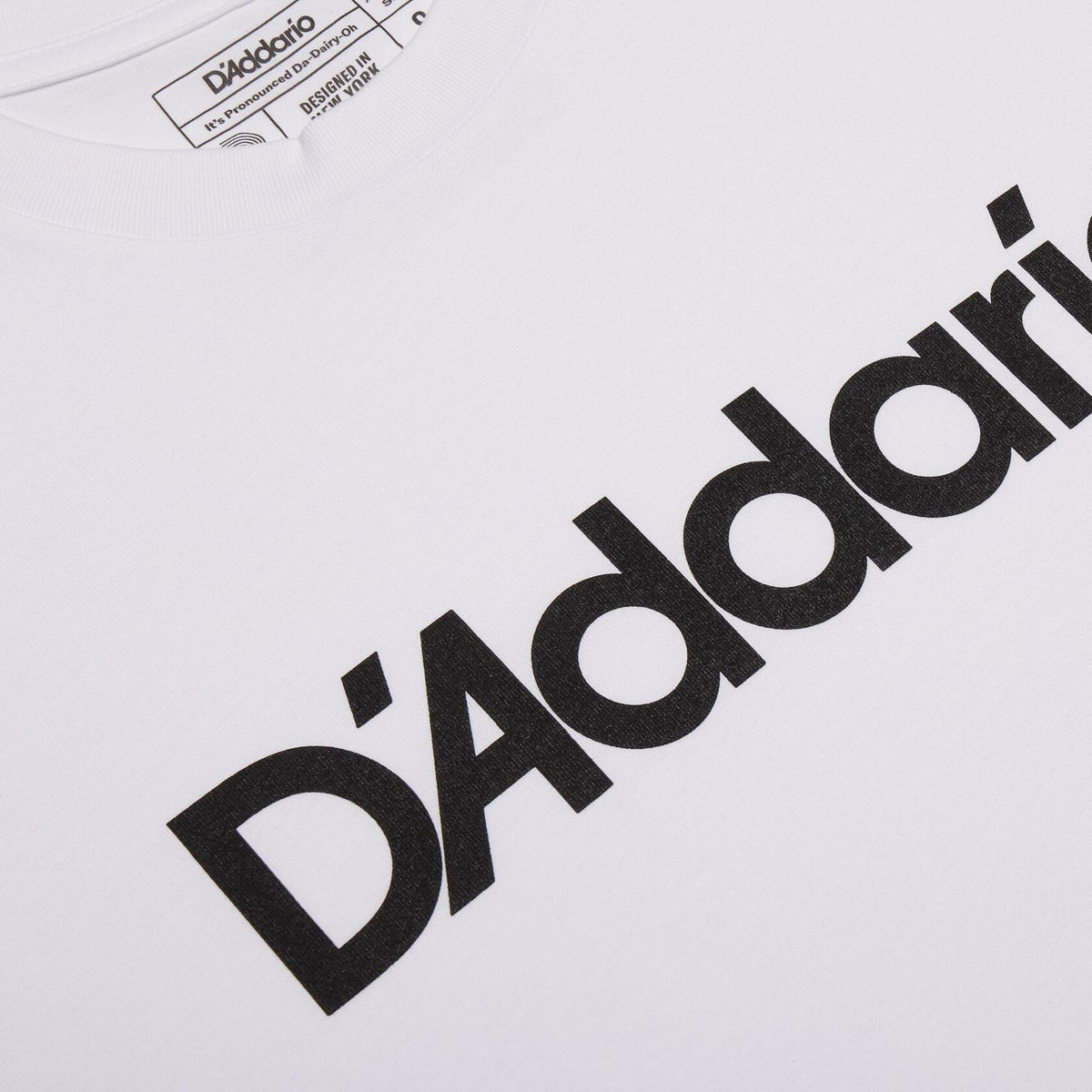 D'Addario Logo T-Shirt White Black Size Small