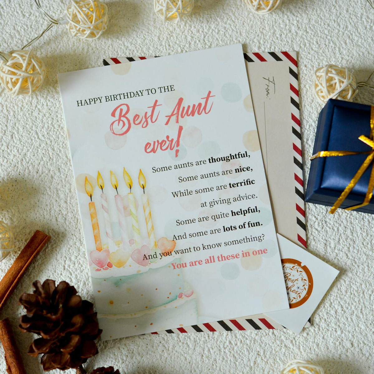 BlinkWishes Birthday Card for Bonus Brother with Envelope and Seal