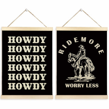 TAEDIN Western Wall Art Poster Hanger Frame Set of 2 Black 12x16
