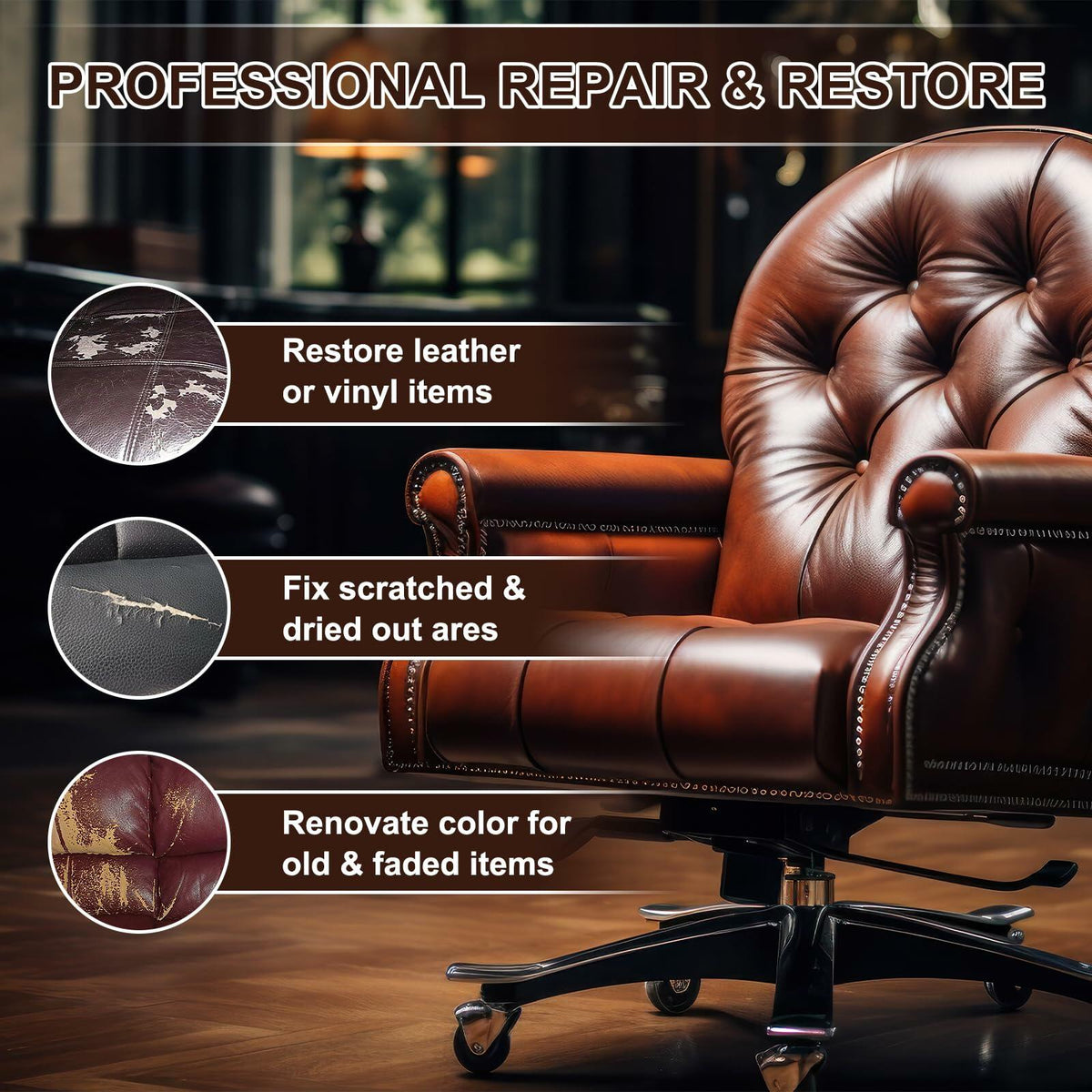 Jallgedk Leather Recoloring Balm Leather Repair Kit for Furniture Couch