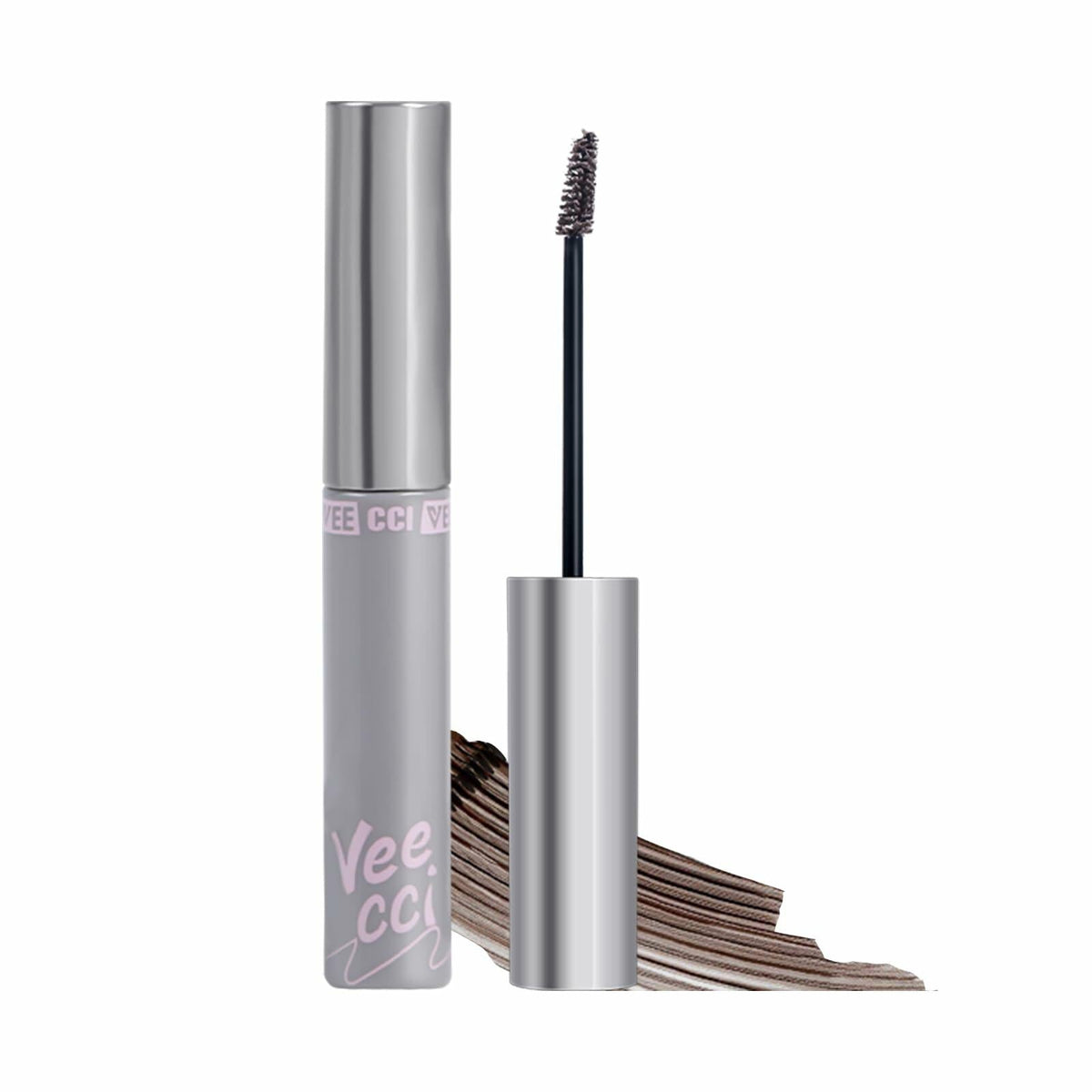VEECCI Waterproof Eyebrow Gel Mascara Brown Smudge-Proof Long-Wear Makeup