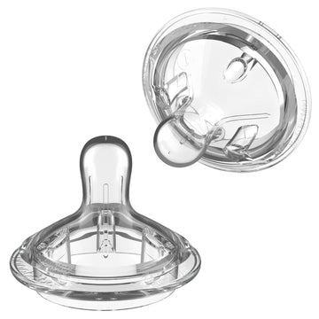 Nanobebe Flexy Silicone Bottles Nipples Triple Vented Twin-Pack - Slow Flow