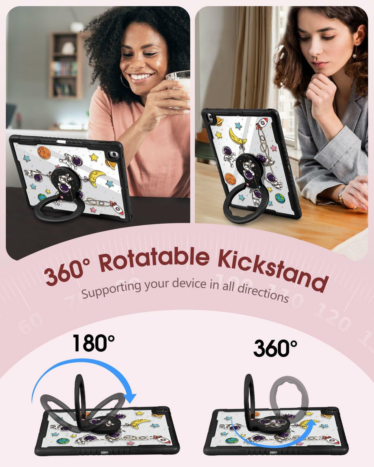 Uppuppy iPad 11” 11th Gen 2025 & 10.9” 10th Gen 2022 Case Girls Astronaut