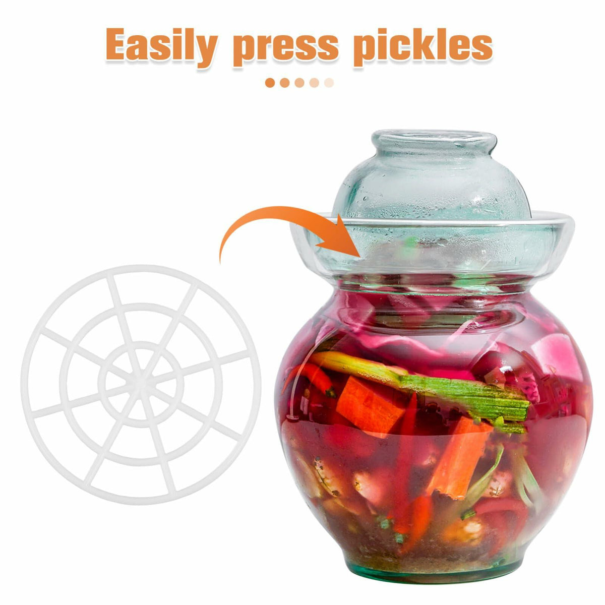 Veemoon 5pcs Pickle Jar Press Plates 3.1" Fermentation Weight Kimchi Jar