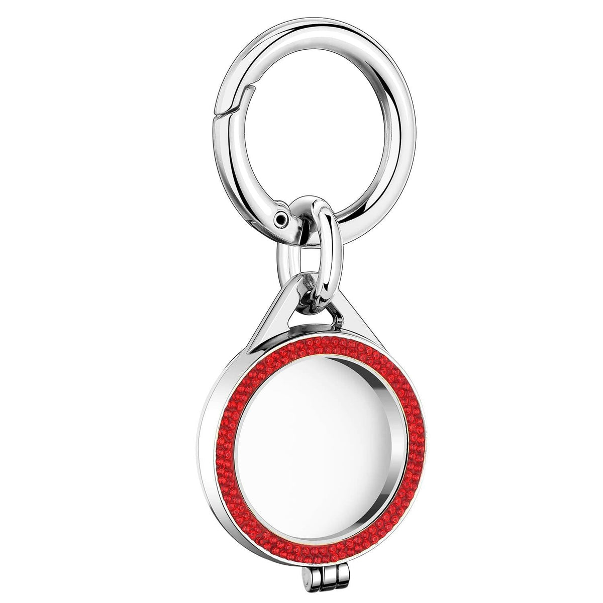 AirTag Case with Keychain Sparkly Diamond Bling Shockproof Cover Red-Steel