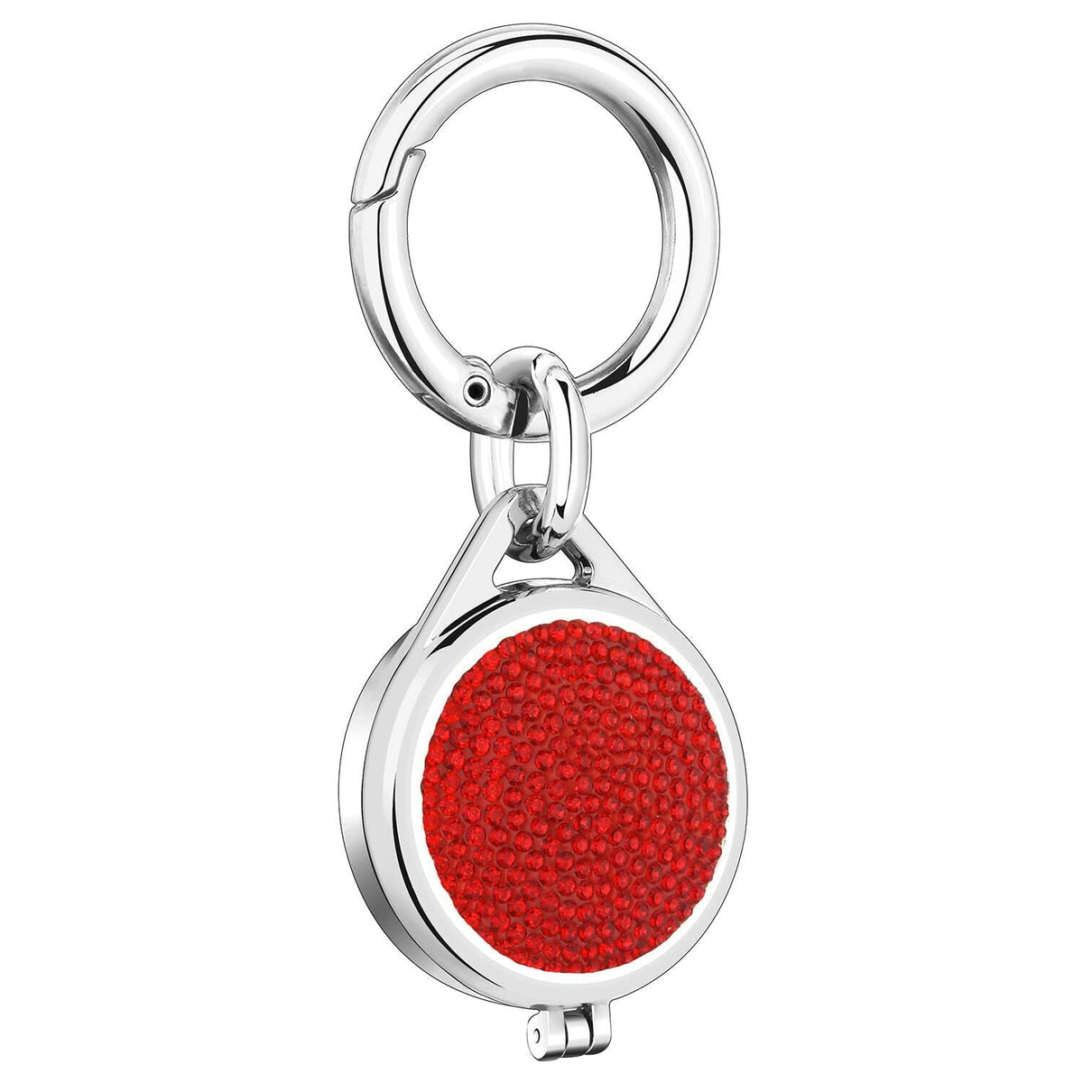 AirTag Case with Keychain Sparkly Diamond Bling Shockproof Cover Red-Steel