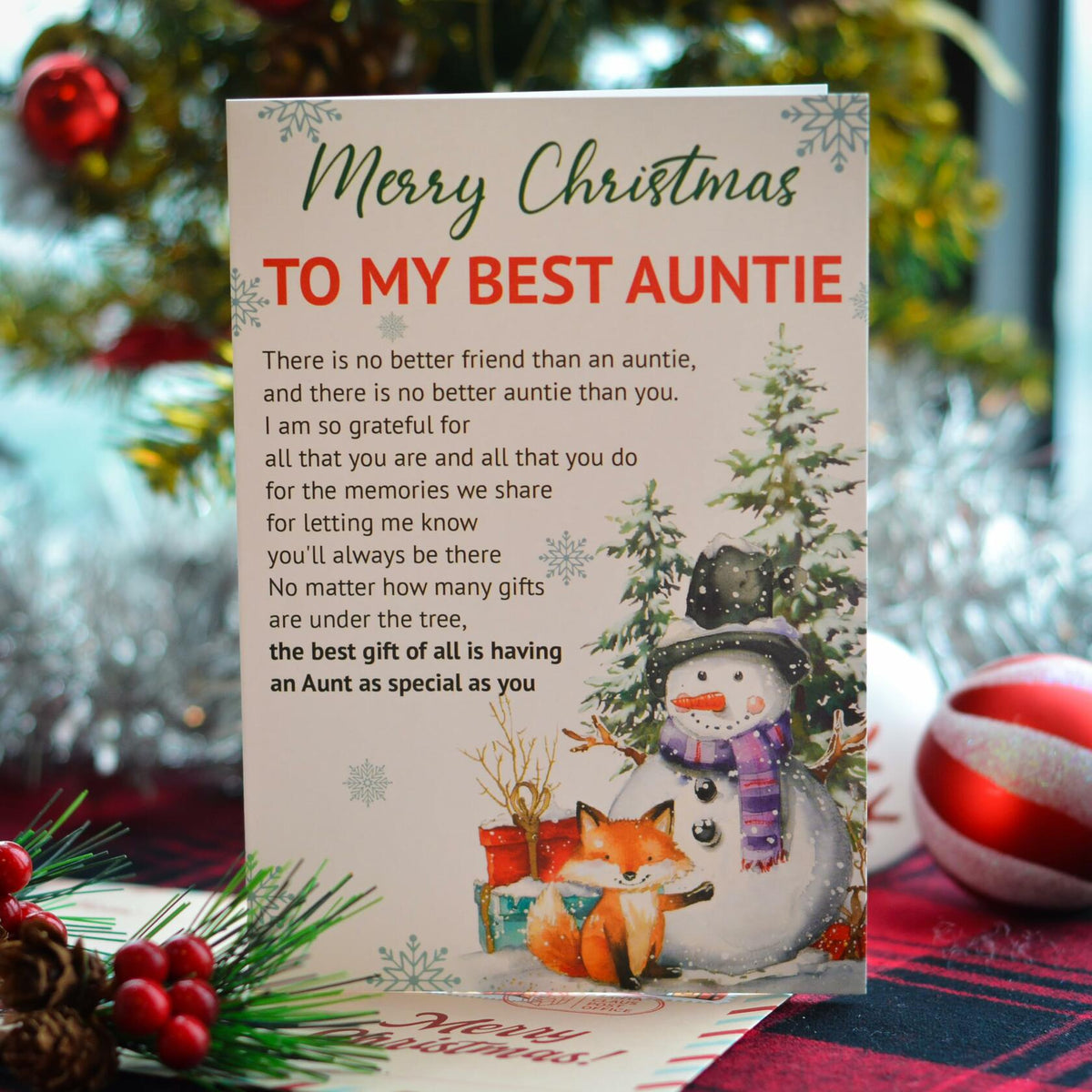BlinkWishes Christmas Card for Aunt with Envelope & Seal | Xmas Gift