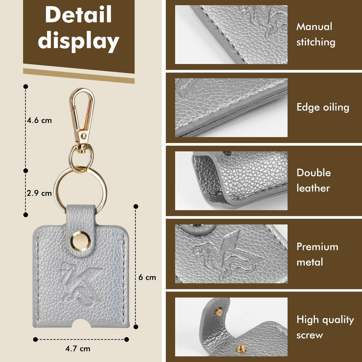 KARENSKEYS Leather Car Key Cover 2pcs Key Sleeve Loop Replacement