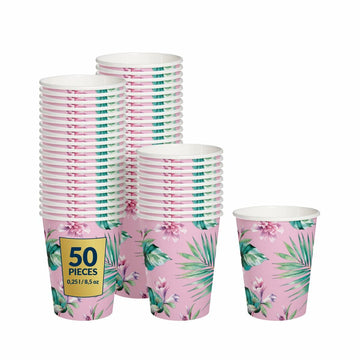 PAW 50-Pack Disposable Paper Cups 8.5oz Hot & Cold Ice Cream Theme