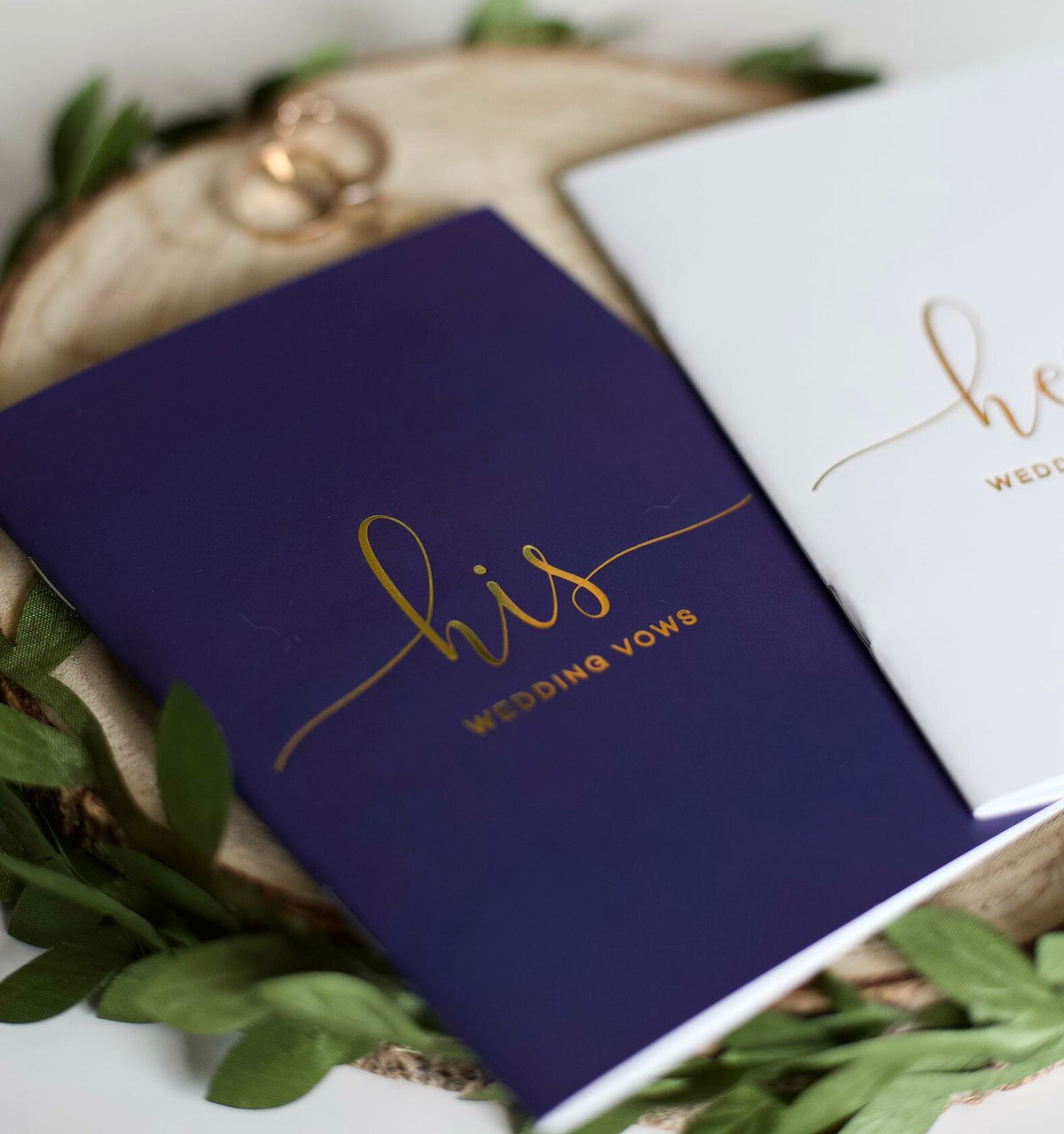 Evoware His & Hers Vow Books Set of 2 Silver Rose Gold Pens 28 Pages