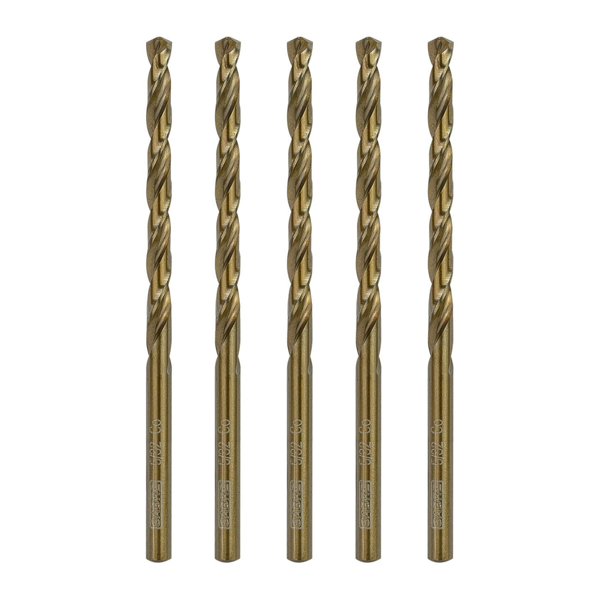 Sabre Tools 5/32” Cobalt Drill Bit Set 5pcs M35 Split Point Steel Metal Cast