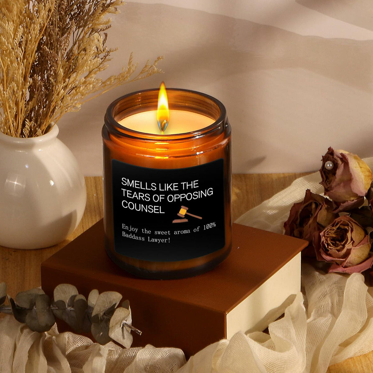 MOTVZC Lavender Candle Lawyer Gifts Funny Birthday Christmas Black Soy Wax