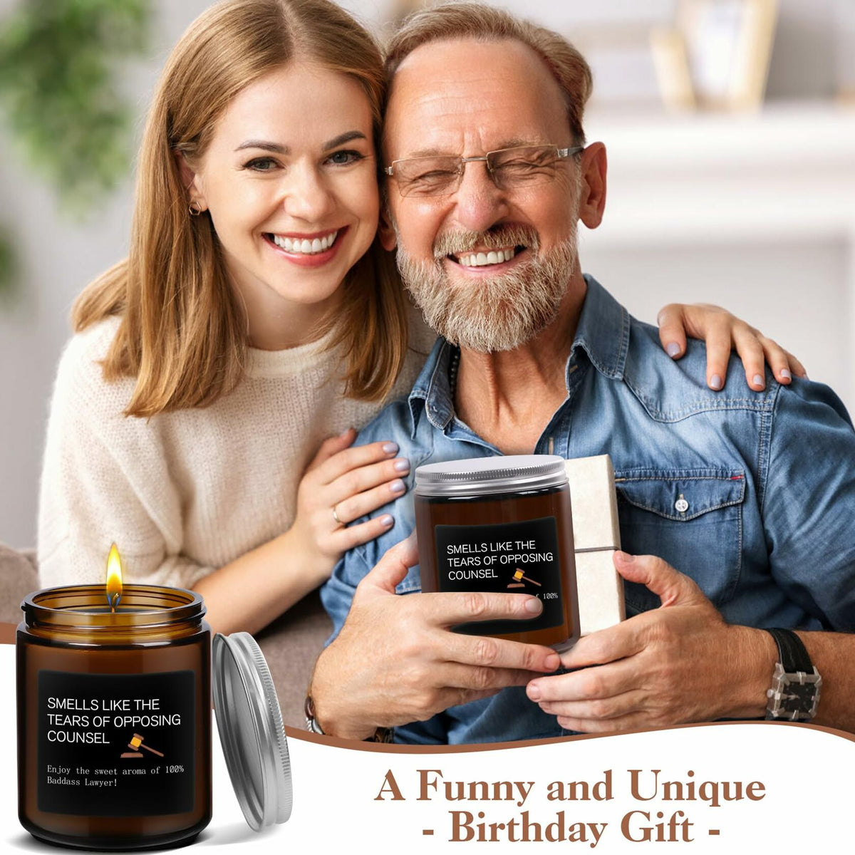 MOTVZC Lavender Candle Lawyer Gifts Funny Birthday Christmas Black Soy Wax