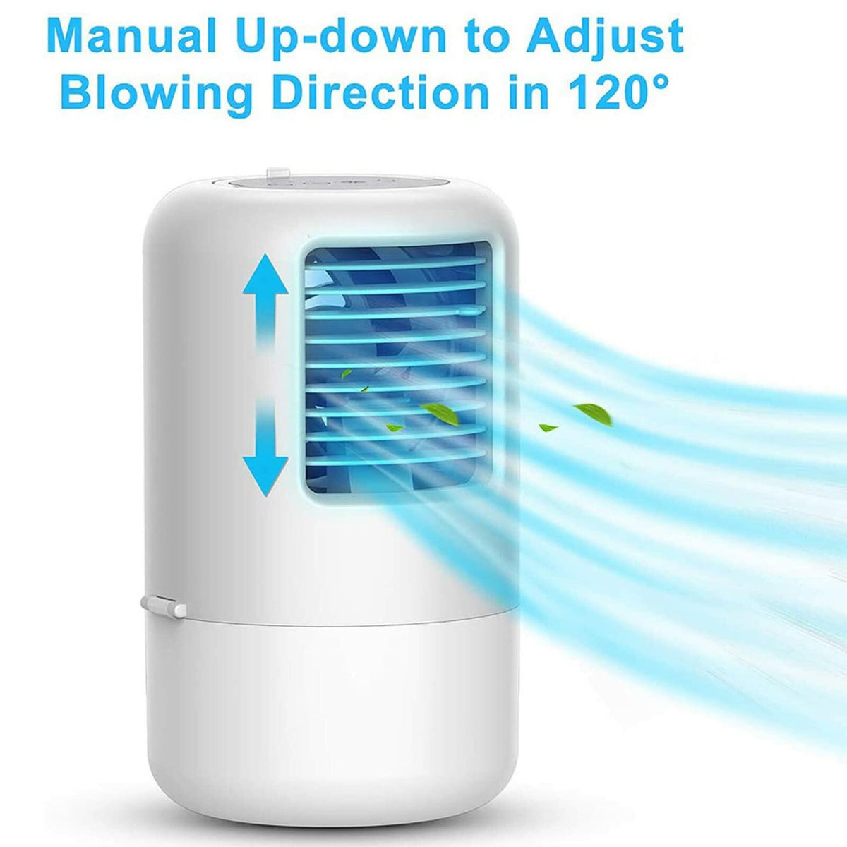 YUYTE Portable Air Conditioner Cooler Humidifier 3 Speeds 7 Colors 500ML White