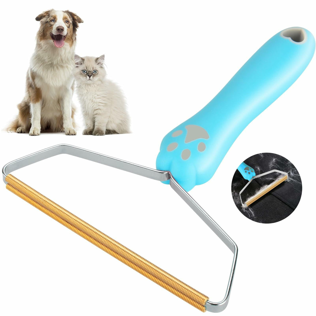 Qiguet Pet Hair Remover Carpet Scraper Fur Remover Tool Black