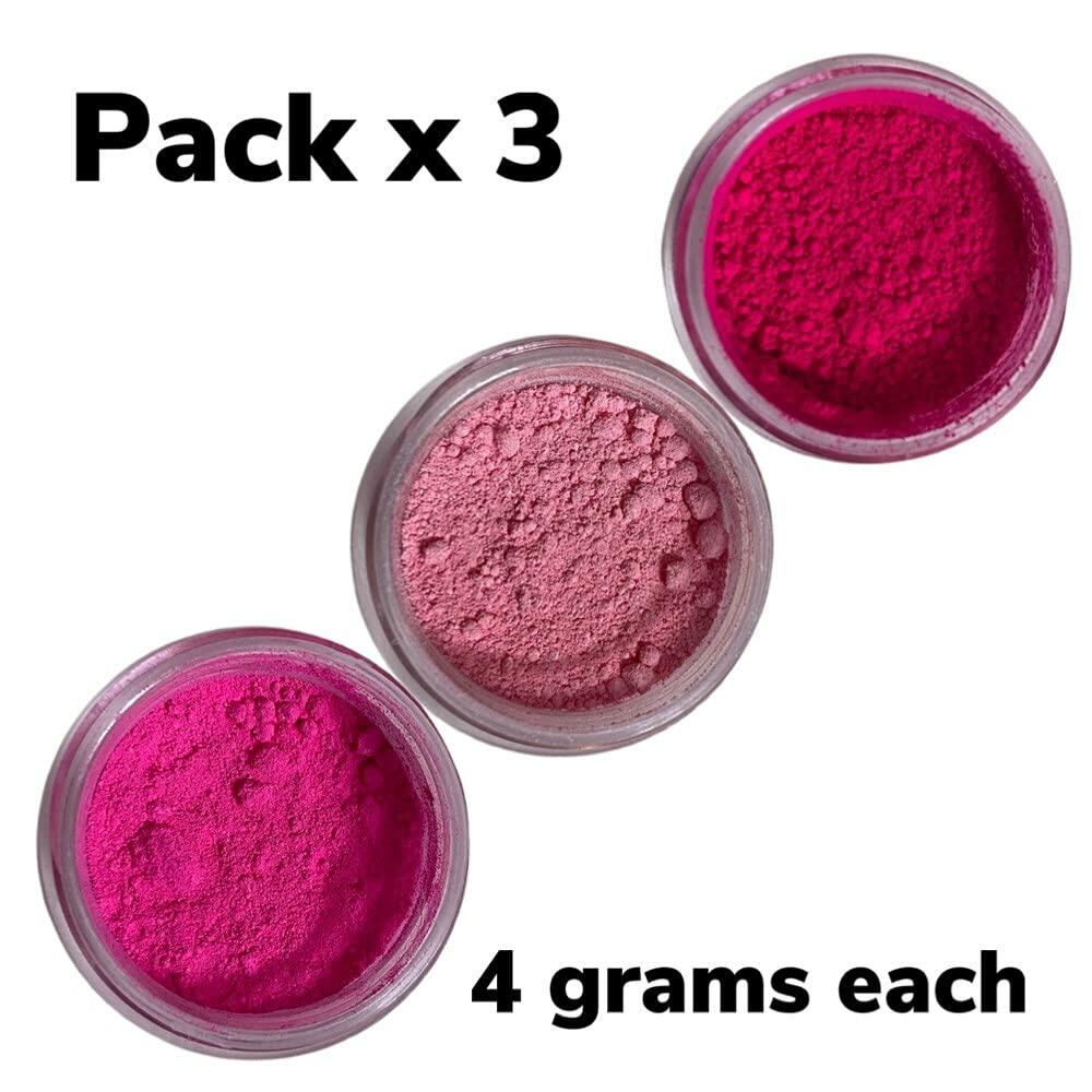 Oh! Sweet Art Edible Petal Dust Set 3 Colors Hot Pink French Rose Pink 4g
