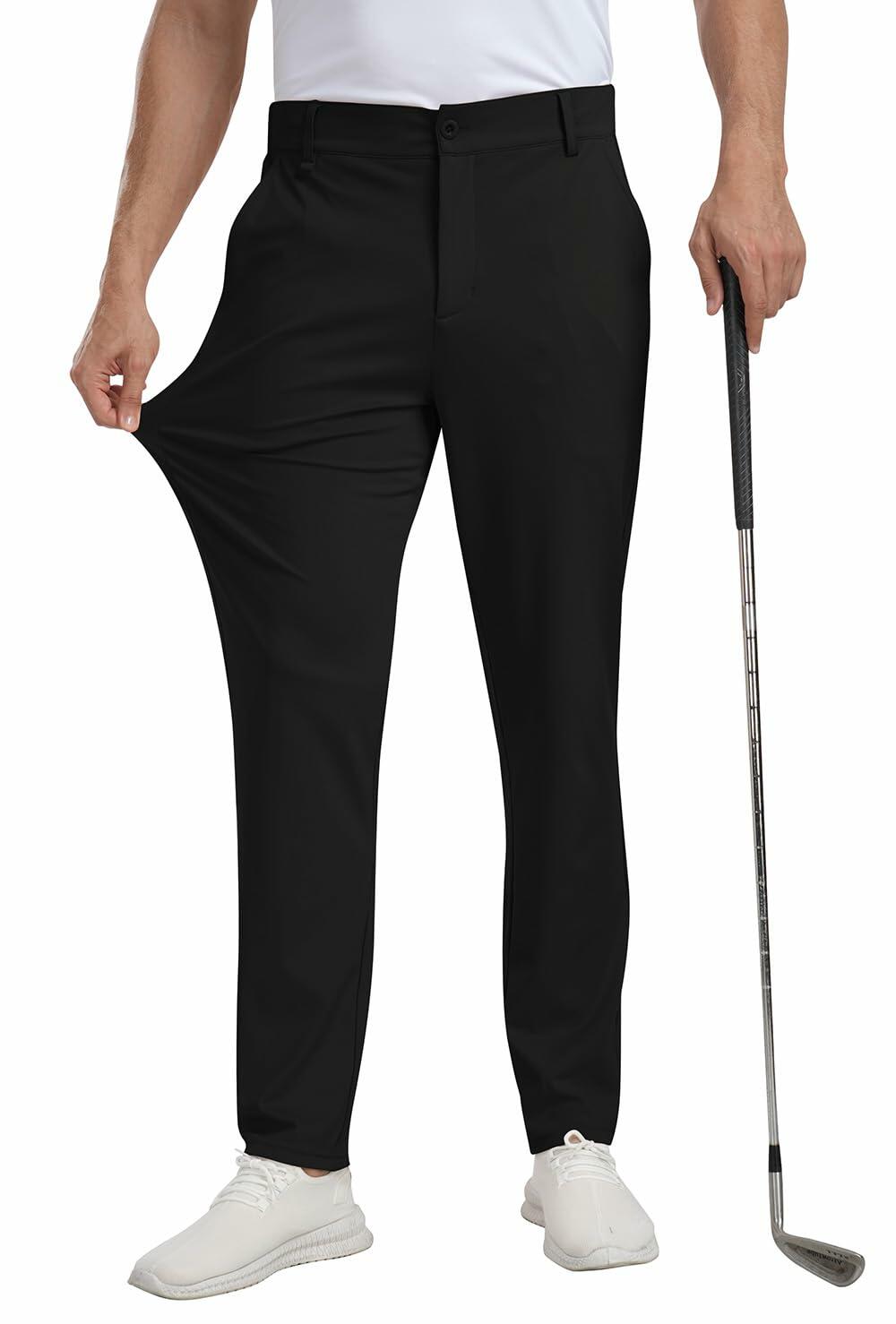 MoFiz Men's Golf Pants Stretch Slim Fit Lightweight Comfy Light Khaki Size 38