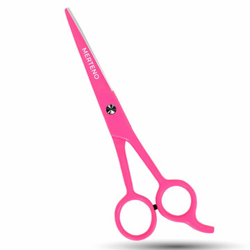 MERTENO Professional Hair Scissors 6.5 Inch Pink Rubber Handle Shears