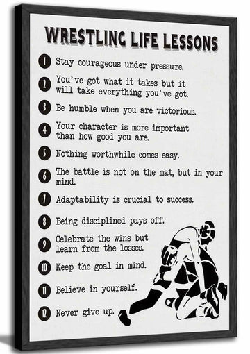 HSHFKLH Inspirational Wrestling Life Lessons Canvas Wall Art Motivational Poster