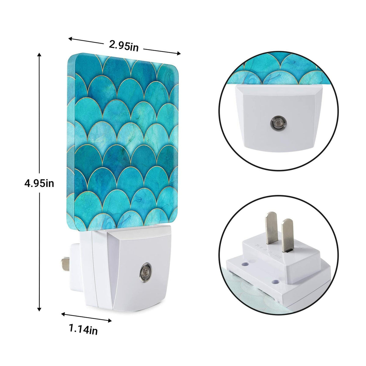 Caifujiqi Night Light Plug-in Dusk to Dawn Sensor White LED Plastic Modern