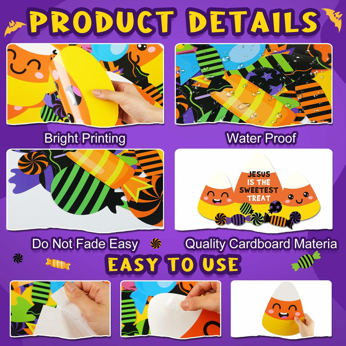 29PCS Christian Halloween Candy Corn Classroom Door Bulletin Board Decor