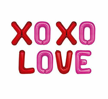 Giga Gud XOXO LOVE Letters Foil Balloon 16 Inch Pink Red 1 Pc