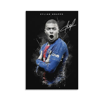 fhzang Kylian Mbappe Poster 1 Canvas Poster Unframed: 16x24 inches (40x60cm)