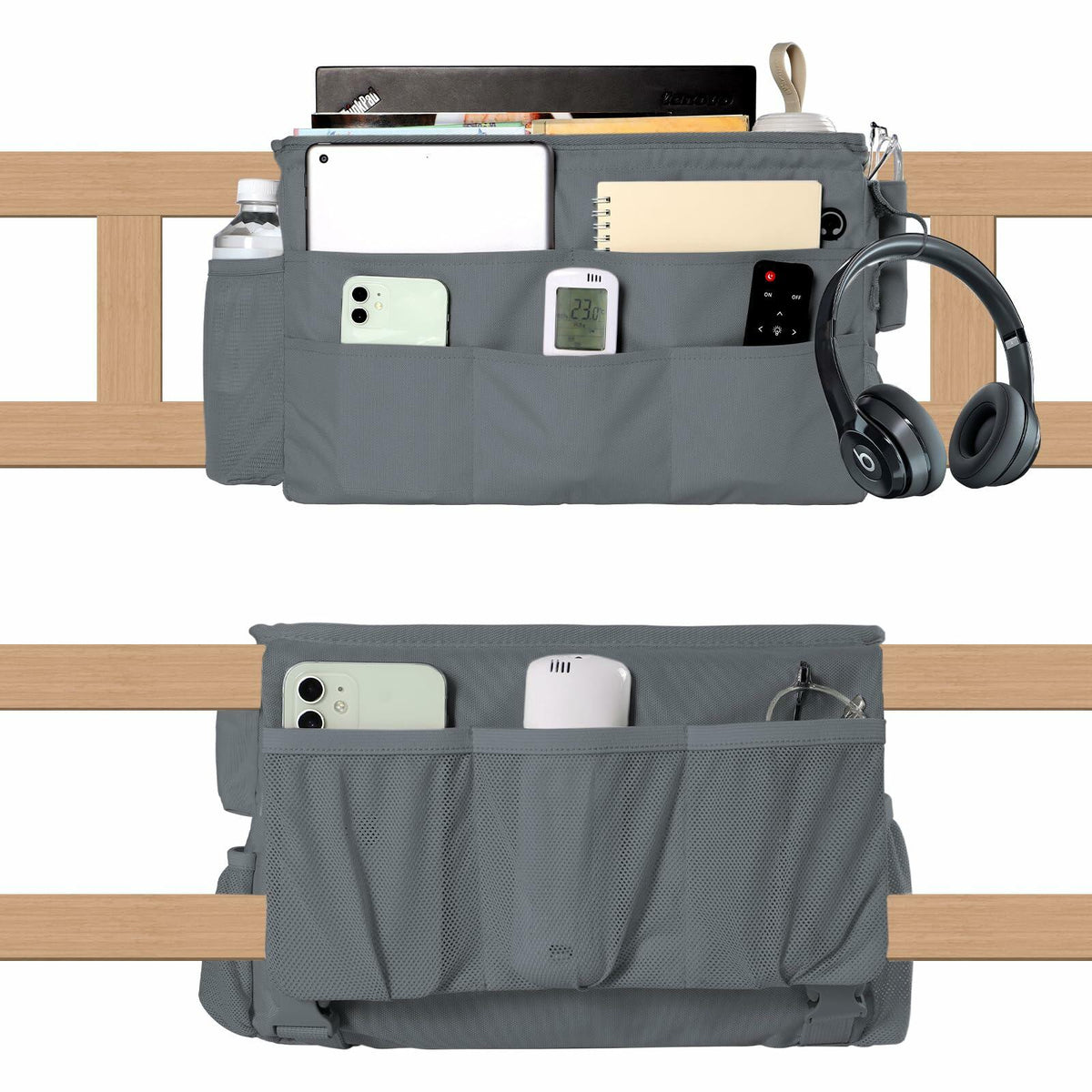 WOMACO Bunk Loft Bed Side Caddy 12 Compartments Lake Green Medium
