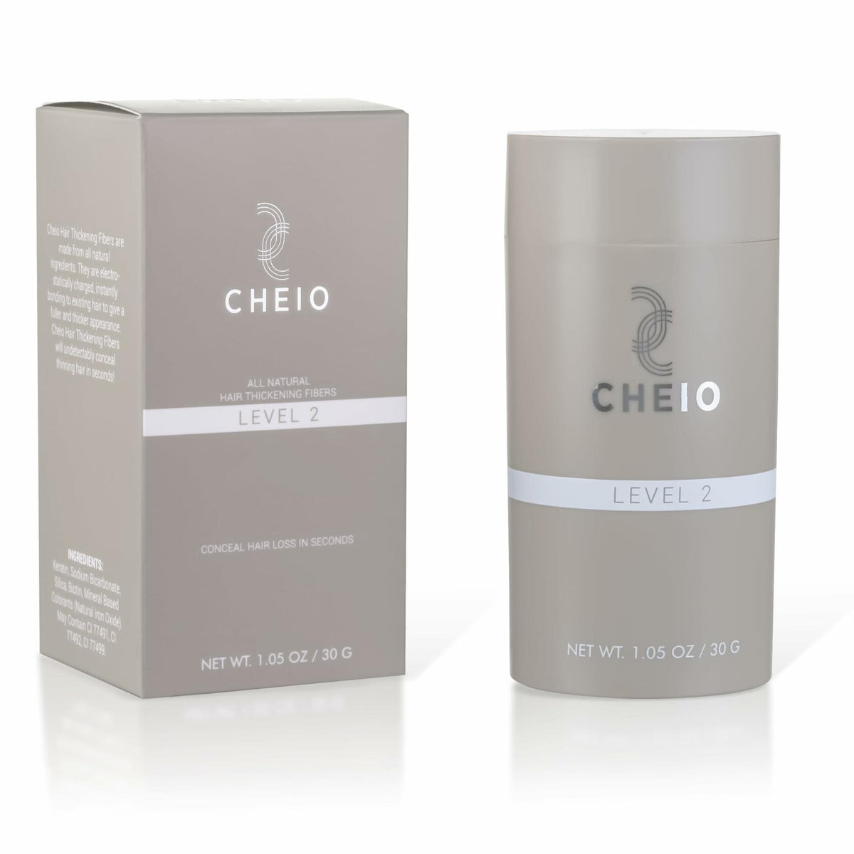 Cheio Hair Thickening Fibers 30g Level 2 Medium Brown Keratin Fibers