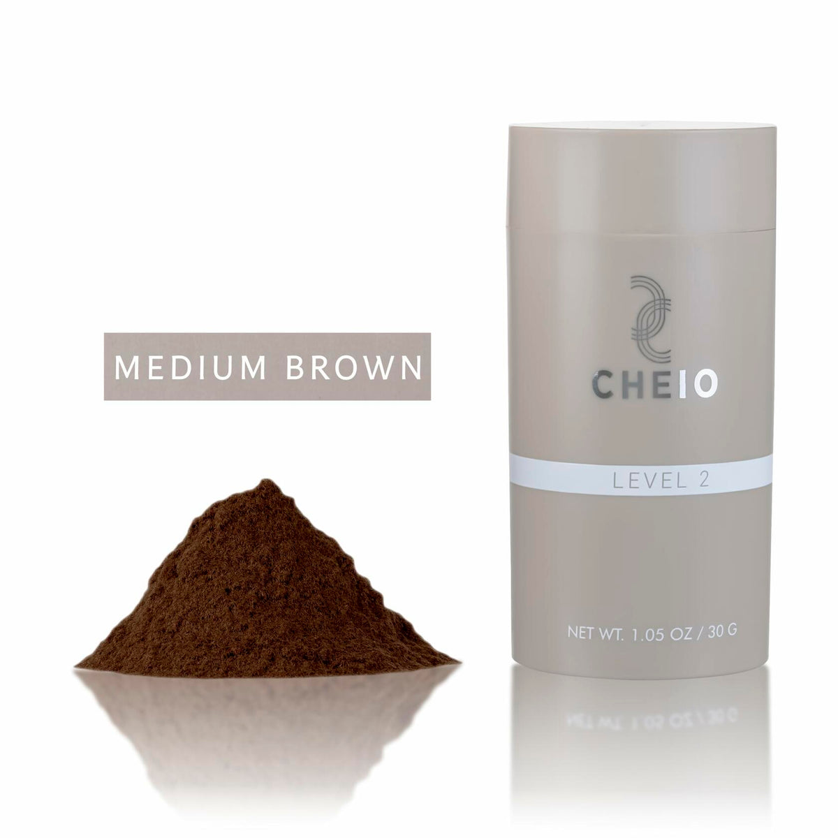 Cheio Hair Thickening Fibers 30g Level 2 Medium Brown Keratin Fibers