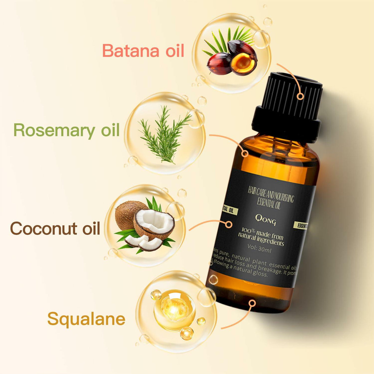 qong Peppermint Essential Oil Blend 30ml Black Mint+Rosemary Scent