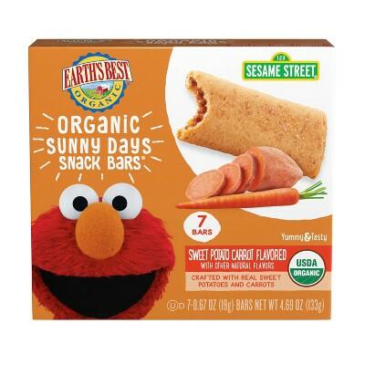 Organic Sunny Days Sweet Potato Carrot Snack Bars 16 Ct