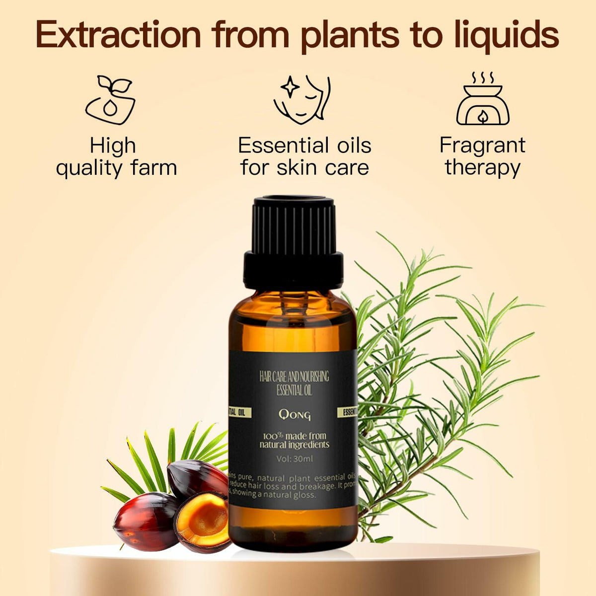 qong Peppermint Essential Oil Blend 30ml Black Mint+Rosemary Scent