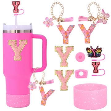 Liangang 9PCS Pink Stanley Cup Accessories Set for 30oz & 40oz Cups