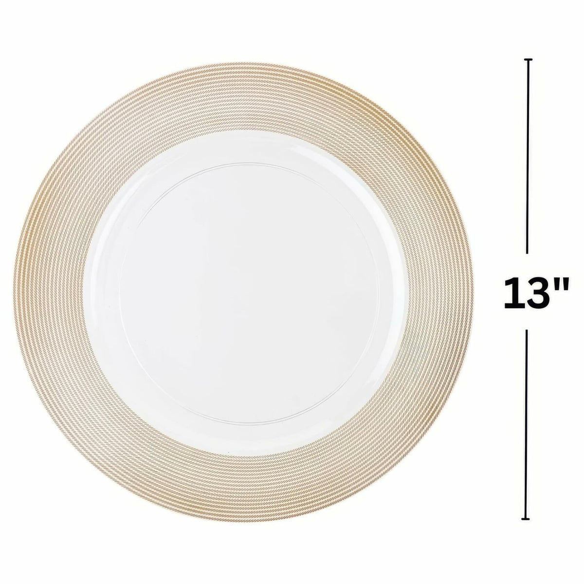 Elegant White Plastic Charger Plates 13" Pack of 4 Durable Dining Decor