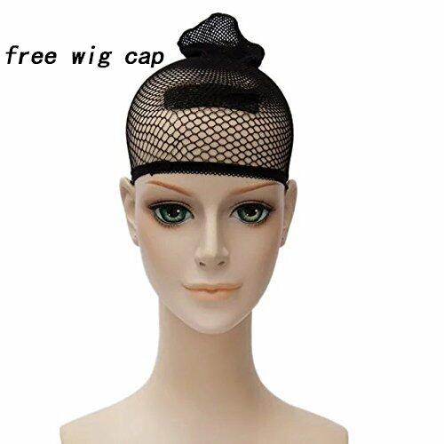 Wiggy Mermaid Black Bride Wig 17.7" Medium Long Straight Black with Bun