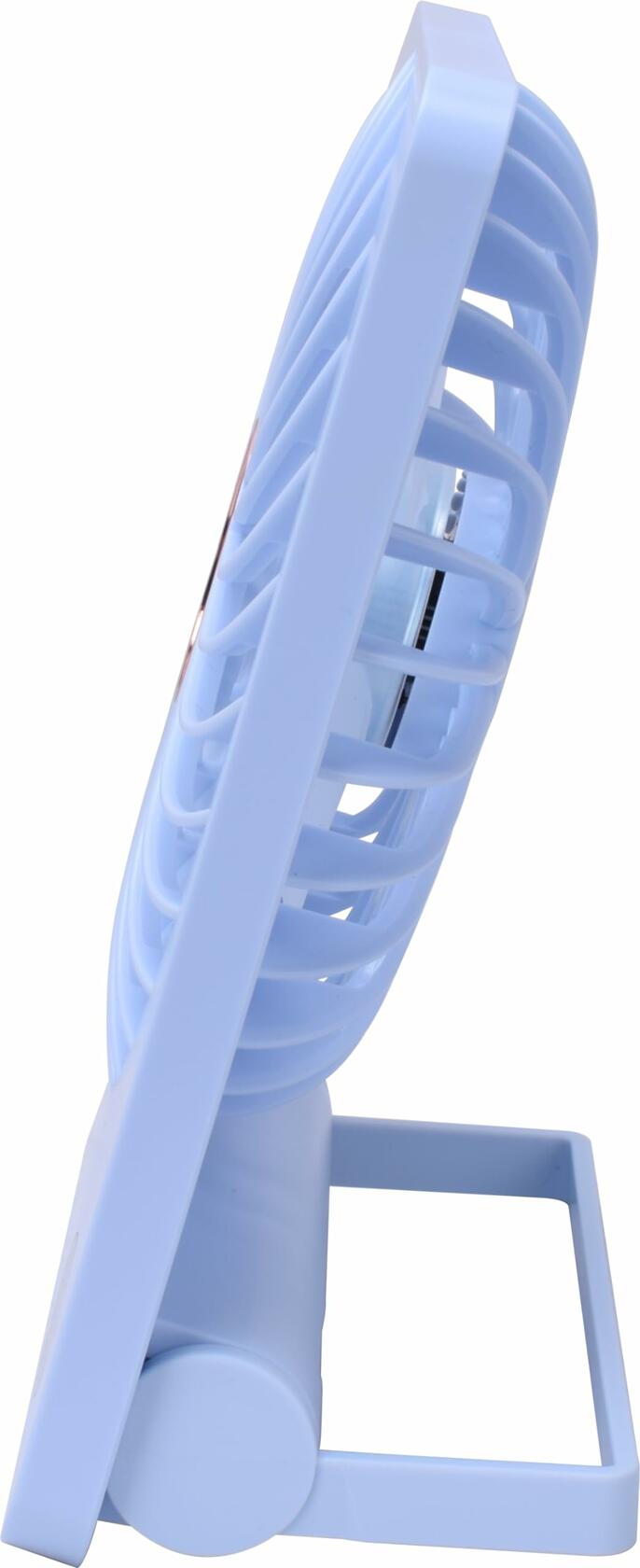 Homeritz Rechargeable Desk Fan 2000mAh Battery 180° Tilt Blue Compact