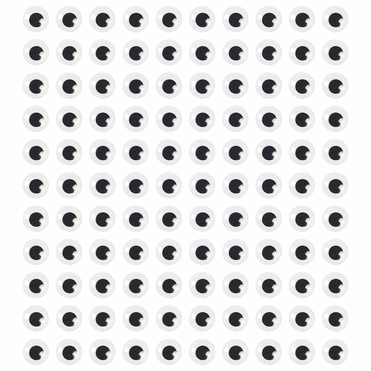 humyeam 1000pcs 8mm White Self-Adhesive Googly Wiggle Eyes for Crafts