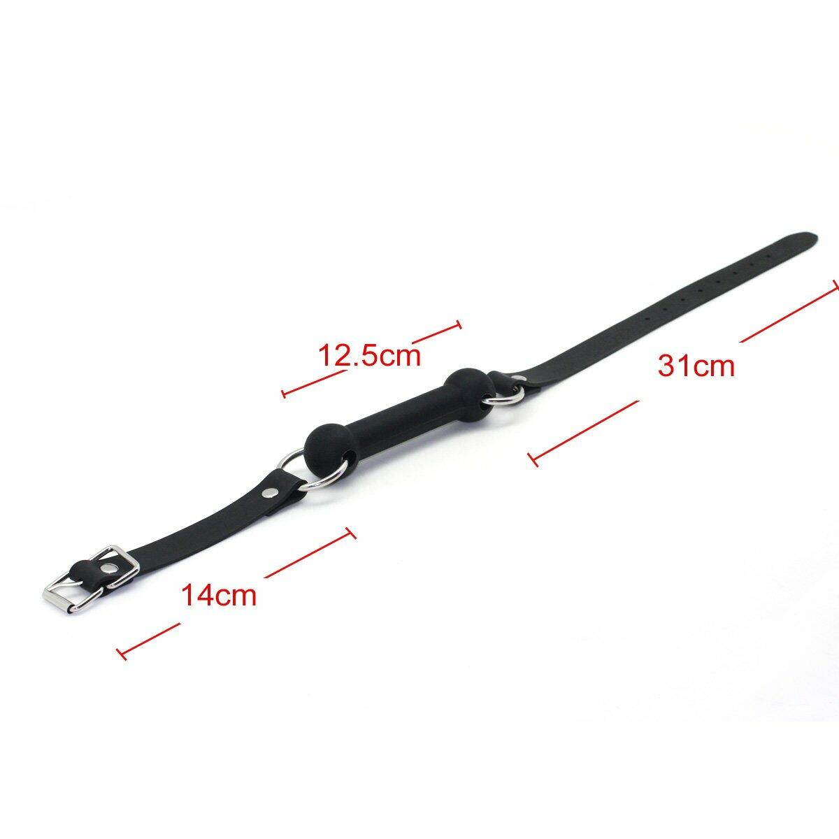 SMspade Sex Mouth Gag Bit Dog Bone Black BDSM Bondage Restraint