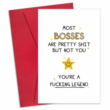 Ogeby Funny Boss Day Card for Him & Her | Humorous Appreciation Gift