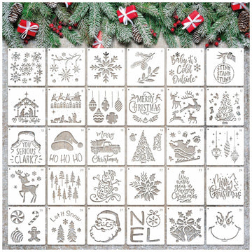Christmas Craft Stencil Reusable Holiday Winter Painting Wood Glass