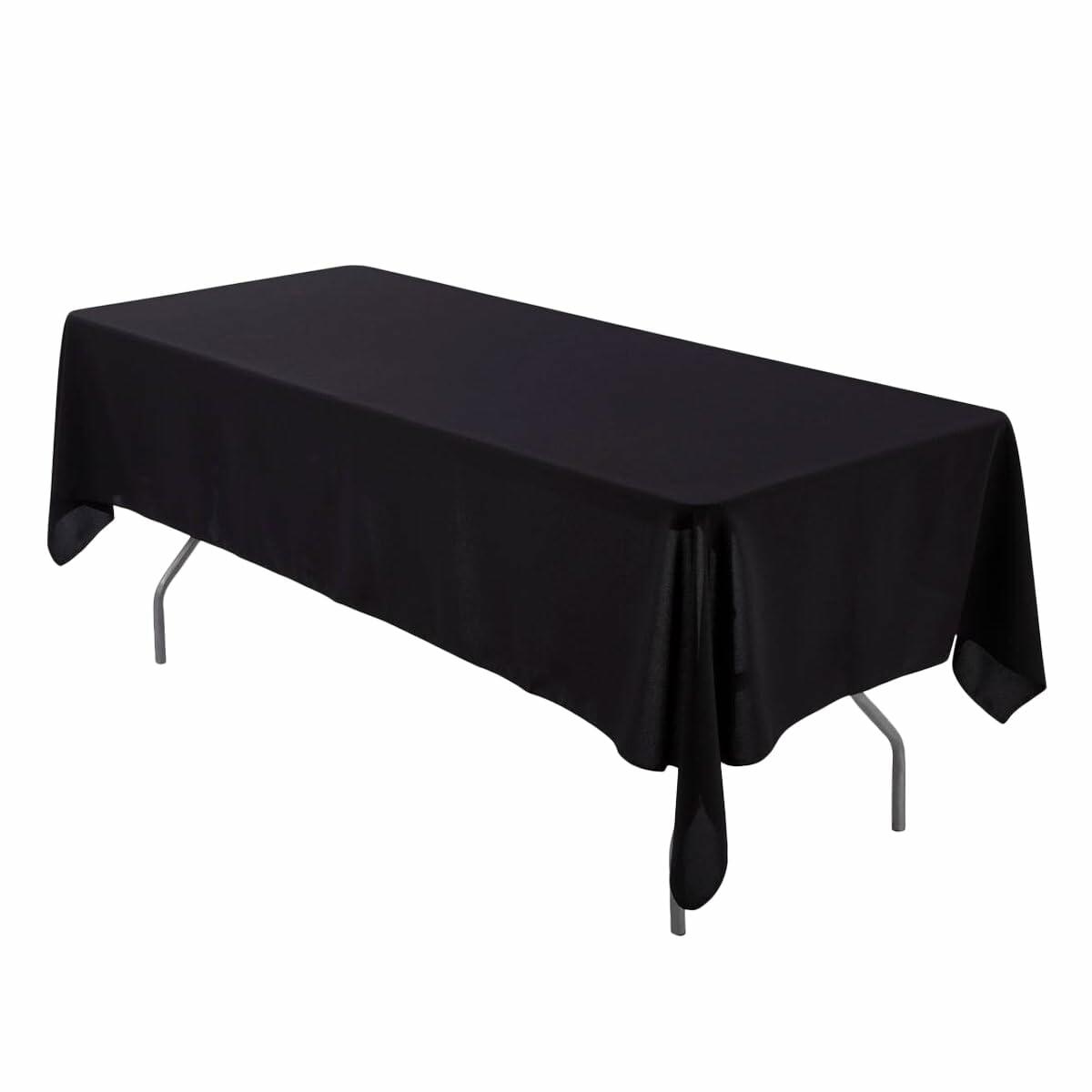Leading Linens 2-Pack Black 60x126" Polyester Tablecloth – Washable & Durable