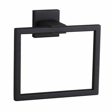 BEIGEEWY Stainless Steel Towel Ring – Wall Mount, Black, Heavy Duty